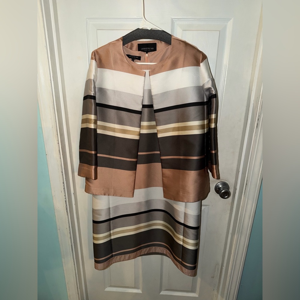 Lafayette 148 New York Multicolor Dress & Jacket. EUC. Size M/10